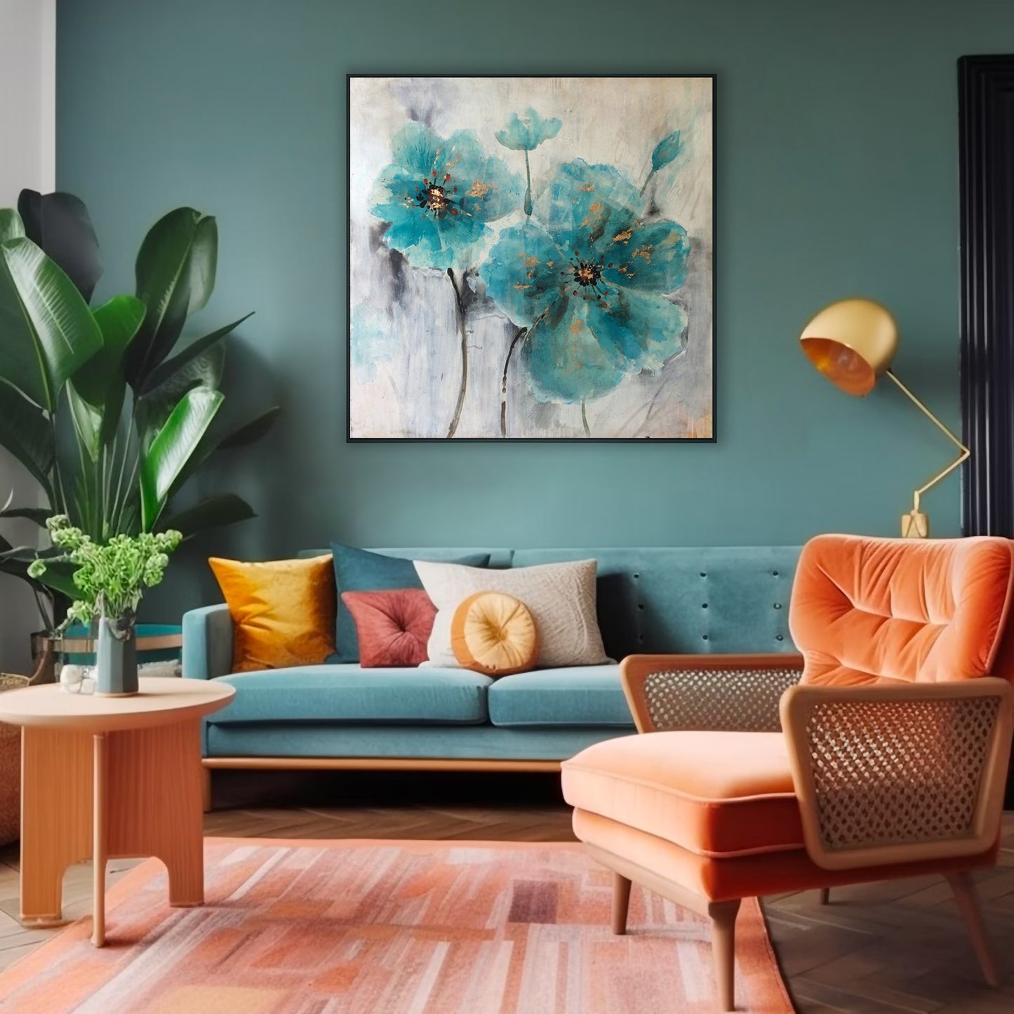 Botanical Art Painting Blue