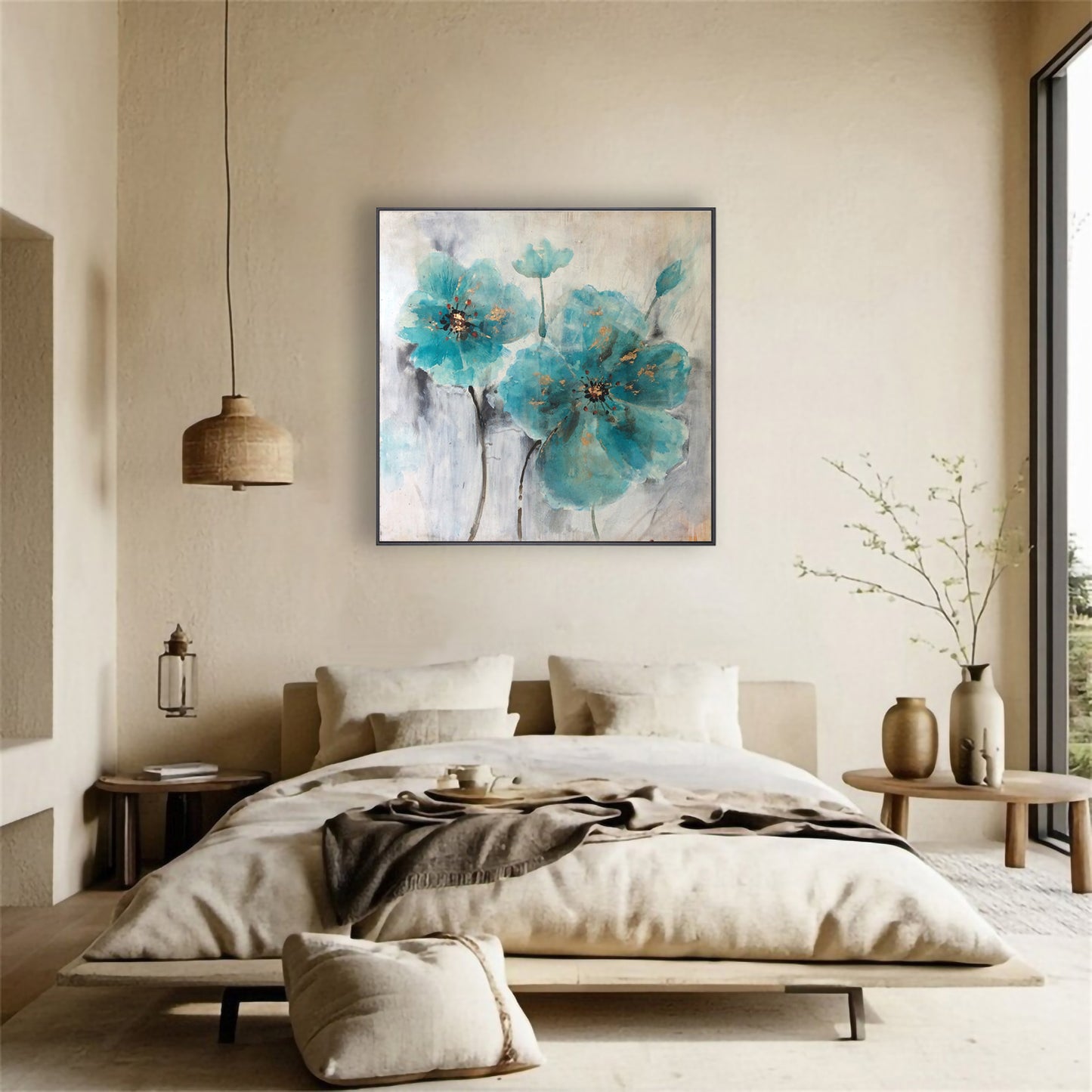 Botanical Art Painting Blue